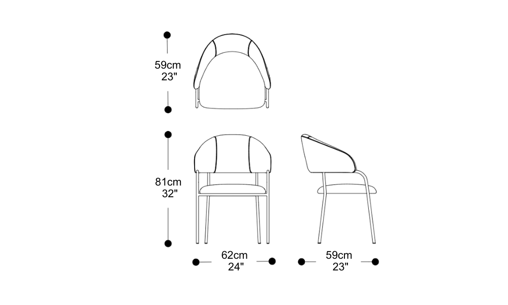 Image of the main dimensions of the product